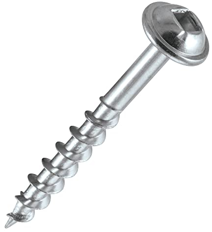 Trend Tornillo de agujero de bolsillo grueso n.° 8 x 37 mm, tornillos autorroscantes para madera, de rosca cuadrada gruesa, PH/8X37/200C, paquete de 200