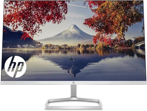 HP 24 Inch FHD Monitor, M24f, Full HD IPS LED Display, Ultraslim, Tilt Adjustable, 75hz Refresh Rate, 5ms Response Time, 1x HDMI, 1 x VGA, Low Blue Light Mode, Anti-glare, Silver and Black