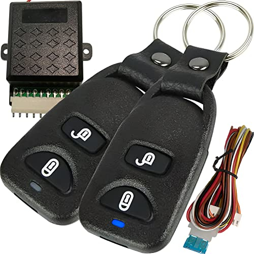 Retoo Universal Auto Zentralverriegelung mit 2 Funkfernbedienung 433 MHz, Universelles Türschloss Langstrecken, Keyless Entry System, Zentralverriegelung Fernbedienung Kit, Wireless, Schlüsselloses