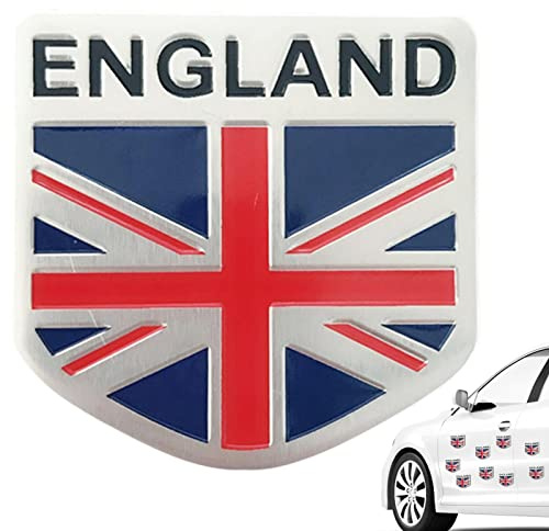 Emblema per auto bandiera Union Jack | Adesivi emblema in metallo bandiera inglese Union Jack | Regina Memoriale Partito puntelli Emblema Adesivi Bavokon