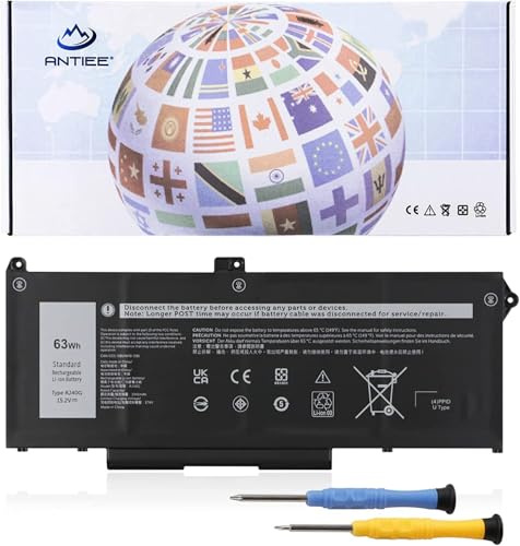ANTIEE 63Wh RJ40G Laptop Akku Kompatibel mit Dell Latitude 14 5420 Latitude 15 5520 Precision 15 3560 Series P137G P137G001 P104F P104F001 P104F002 005R42 075X16 01K2CF WY9DX 0WK3F1 0M3KCN 15.2V