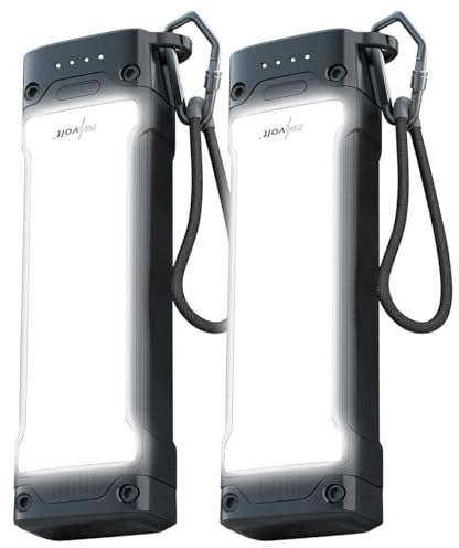 revolt Powerbank 12V DC: 2er-Set Outdoor-USB-Powerbanks, 20.000 mAh, LED-Licht, USB-C PD 20 W (Powerbank 12V-Ausgang, Lampe LED Power-Bank, Arbeitsleuchte)