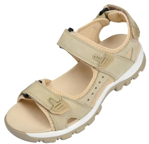Harssidanzar Sandales de sport pour femmes Sandales de randonnée Sandales d'extérieur SL256EU,Beige,Taille 36