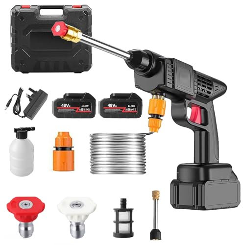 Cordless Electric Washer, 21V High-Pressure Pressure Spray Water Gun, Cordless Washer Machine with Accessories Kit, Portable Water Spray Gun Cleaner for Car, Garden, Fence, Floor Cleaning