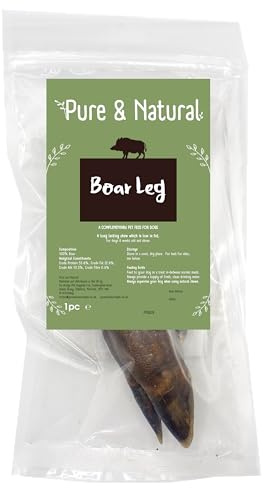 Pure & Natural Boar Leg Large Dog Bone - Long Lasting Dog Chew Bones, Natural Dog Chews Long Lasting for Large Dogs, Healthy Low Fat Dog Treats