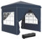 Outsunny Pavillon 2,5x2,5m, wasserabweisend Stabil Winterfest Pop-up Faltpavillon, UV Schutz 50+, Faltbar Partyzelt Gartenzelt mit 4 Seitenteilen Tasche Gartenpavillon für Camping Garten, Dunkelblau