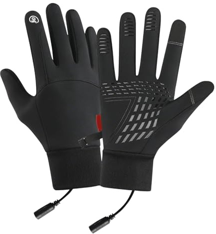 Generico Guanti Riscaldati Uomini Donne - Scaldamani Ricaricabili USB, Moffole Touchscreen Impermeabili Antivento, Attrezzatura Invernale Termica Elettrica | Per Moto Sci Escursionismo Caccia