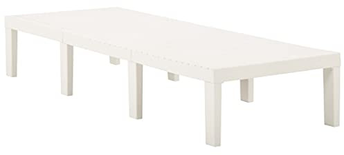 Generico Lettino Prendisole in Plastica Bianco,Mobili,Mobili da Giardino,Mobili e sedie da Giardino,Sdraio da Giardino,Bianco,16.51 kg,315826