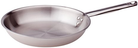 Pentole Agnelli ALIX111ALIN36 Bratpfanne mit Griff, Trilaminat aus Aluminium-Stahl für Induktion, Servierlinie, Edelstahl, grau, 36 cm