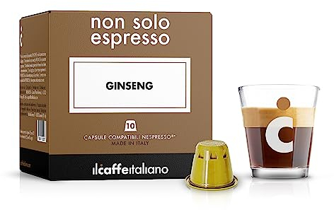 Il Caffè Italiano Capsule Compatibili Nespresso Ginseng - 80pz | Capsule Caffe Compatibili Nespresso, Dal Gusto Distinto e Avvincente | Capsule Nespresso Compatibili Made In Italy | Frhome