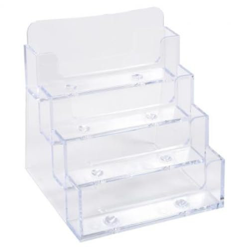 4 Visitenkartenspender, 4 Fächer Office Kristall