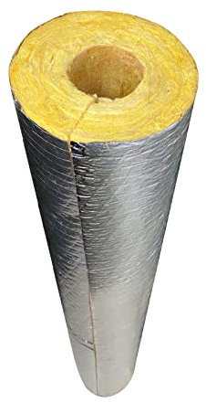 TRGCJGH Tubo in Lana di Vetro, Involucro in Lana di Roccia, Tubo Isolante Caldaia Tubo Vapore, Tubo in Foglio di Alluminio,6.5 * 2in
