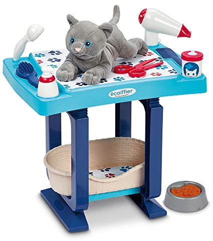 Ecoiffier- Centro de Cuidados de Juguete para Gatos, Incluye Gato de Peluche, 13 Accesorios, Adecuado A Partir de 18 Meses (7600001904)