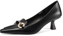 QUEEN HELENA Scarpe Basse Eleganti Décolleté a Punta Chiusa Donna K3412 (Nero Pu, Sistema Taglie Calzature EU, Adulto, Donna, Numero, Media, 41)