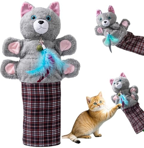 Cat Wrestling Glove, Cat Toys for Indoor Cats Adult, Interactive Hand Puppets Plush With Tough Padding, Stuffed Animal Toy Thickened Sleeve for Pet Safe Fun Play