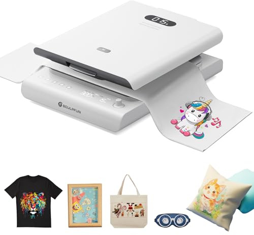 SCULPFUN H1 Auto Heat Press Machine, 3 Levels Adjustable, 15 x 15 Upward Pressure Automatic Heats Up to 401°F, Even Heat Distribution, for T Shirts, Sublimation, DTF, Vinyl, Heat Transfer Projects
