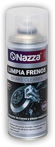 Spray Limpiafrenos Nazza – Limpiador de Frenos para el Mantenimiento y la Limpieza de Discos de freno, Embragues y Piezas Metálicas, Sin Siliconas - 400ml