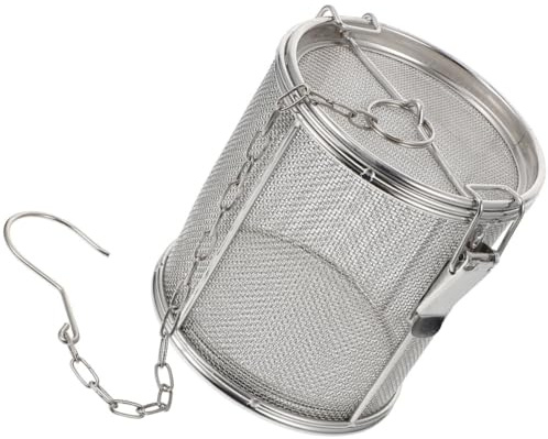 Veemoon Passoire à épices en acier inoxydable 16 cm, panier filtrant à trous fins, infuseur réutilisable pour bouillon et marinades, accessoire de cuisine polyvalent pour usage domestique et camping