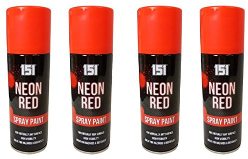 PAJEE ™ - (4 Pack) Neon Red Fluorescent Graffiti Spray Paint 200ml - By PAJEE ™