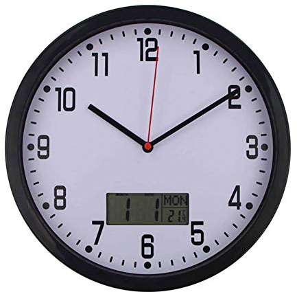 Timelike Horloge calendrier jour/date Horloge numérique avec grands chiffres clairs, réveil avec cadre photo numérique HD