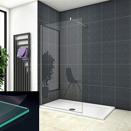 Mamparas ducha Panel Pantalla Fija Vidrio laminado de film seguridad a prueba de explosiciones 8mm - Barra 70-120cm,90x200cm