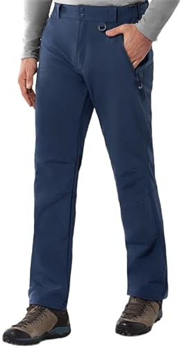 33 000 fot utomhusbyxor, herr, softshellbyxor, vattentäta, vindtäta, skidbyxor, varma, fleecefodrade, arbetsbyxor, vinter, vandringsbyxor, vandringsbyxor, Mörk denim, 30W / 30L
