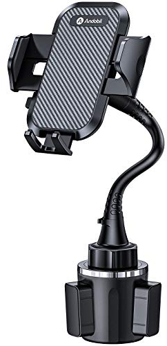 andobil Handyhalterung Auto Getränkehalter, Ultimate Einfache Klemme Hände frei Handyhalter für Auto und verstellbare Schwanenhals Cupholder Autohalterung Kompatibel für iPhone 12/Samsung S21 Usw.