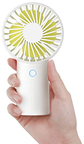 JISULIFE Mini Ventilateur Portatif 4000mAh à Main, Rechargeable USB [5-20H] Personnel avec 3 Vitesses pour Extérieure/Bureau - Blanc