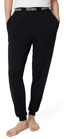 HUGO Outline Logo Lounge Jogger Pants Pantalones Deportivos, Aceite Negro, Medium para Mujer