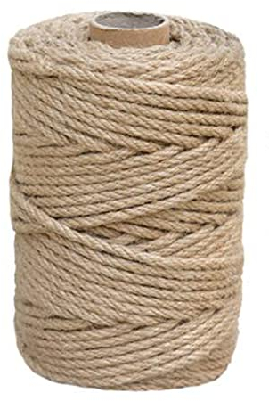 NorthPada 3 mm x 100 Meter Jute Schnur Hanf Seil Sisal Saite für Kunsthandwerk, Garten, Künste, Verpackung, Bindung, Katzenkratzer Post Baum