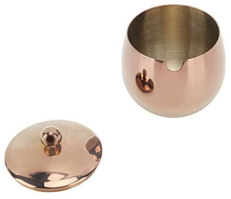 Large Stainless Steel Sugar Bowl Spice Jar with Lid Storage for Salt Candy Coffee Dishwasher Safe Sugar, Salt, Spices, Creamer, Sweetener (Rose Gold)