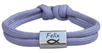 Gravur Armband mit Namen und Fisch, Taufe, Surfer Armband, personalisiertes Geschenk, Schmuck, Familie, Kommunion, Muttertag, Konfirmation
