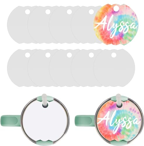 HeKimLee Name Plate, 10PCS Sublimation Acrylic Tumbler Lid Topper Name Tag for Stanley 40 oz H2.0 - Personalized Name Plates for Customized Stanley Cups