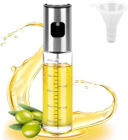 AQINSFA Spruzzatore Olio per Friggitrice ad Aria, Nebulizzatore Olio con Dispenser, 100ml Vaporizzatore da Cucina, Bottiglia per Olio, Accessori Cucina, 100ml Olio Spray per Cucina, Grigliare, Forno