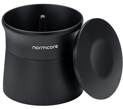 Normcore 51 mm 2 in 1 bicchiere dosatore magnetico e imbuto, macinino espresso Barista, strumenti dosatori per 51 mm Delonghi Dedica e La Specialista, alluminio anodizzato nero opaco