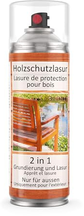 COLORS Holzschutzlasur Spray - 400ml Spraydose - UV und wetterfest, für Aussenbereich mit Schutz vor Feuchtigkeit - Teak