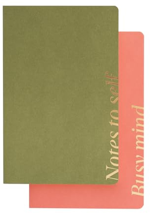 Kokonote: Set 2 Quaderni Pesto Blossom |Pack 2 Quaderni A5 rilegatura cucita, carta 100g/m², Bullet journal, Quaderno appunti | Basic Studio Collection