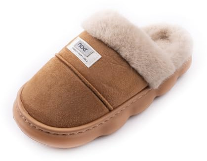 R-ISLAND Zapatillas de estar por casa, pantuflas mujer, EVA, con dos tallas, comodos ligeros y antideslizantes, genial para hogar. (Marron 36/37)