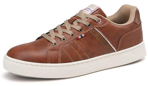 ARRIGO BELLO Mens Casual Shoes Trainers Walking Business Comfy Leather Hiking Non-Slip Running Size 7-11 (I Brown,Size_10.5)