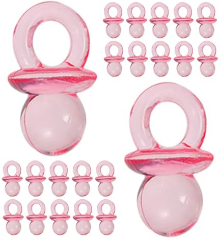 YARNOW 200pcs Mini Pacifiers for Shower Favors Acrylic Gender Reveal Party Decorations Pacifiers Shower Game Scatter