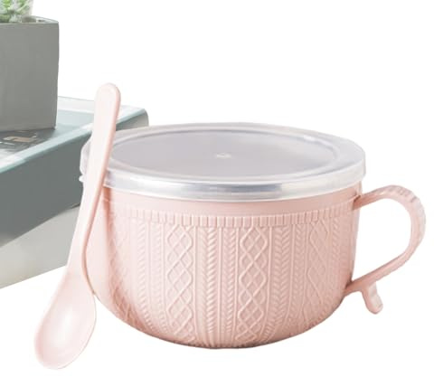 Generisch Grand gobelet à soupe - 740 ml - Avec couvercle - Tasses à soupe avec poignées - Pour voyage, thé, café, flocons d'avoine, déjeuner, pâtes et sandwich