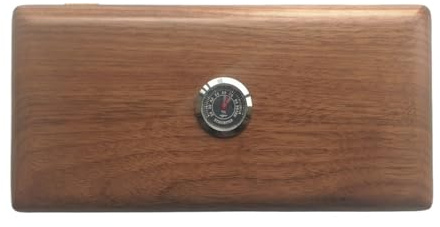 Estuche para lengüetas de oboe Caja de caña oboe madera nogal negro 20 piezas con sujeción higroneter Para viajes de negocios