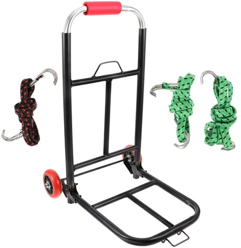 SHINEOFI Carrello Pieghevole Ruote Girevoli in Ferro e Pu, Carrellino Spesa Leggero e Resistente per Uso Domestico e Ufficio, Facile da Trasportare