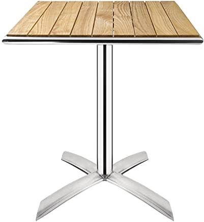 Bolero Bistro Dining Flip Top Square Table in Ash Wood - Indoor Outdoor Patio Bar Café Restaurant Furniture - 730x600x600mm