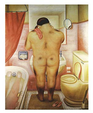 Social Crazy Stampa in Tela Canvas 100% qualità Italia - Botero - Tribute to Bonnard Effetto Dipinto Idea Regalo Casa Quadro Cucina Stanza da Letto Soggiorno (40x50)