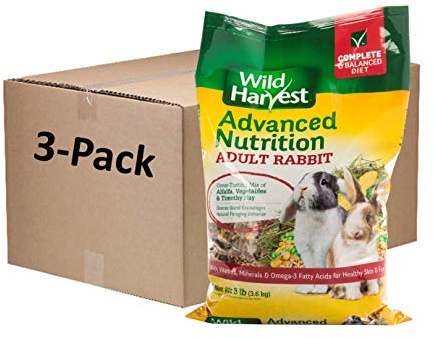 Wild Harvest Advanced Nutrition Adult Rabbit 8 Pounds, Complete and Balanced Diet, Pack of 3 (G19808-CAS)