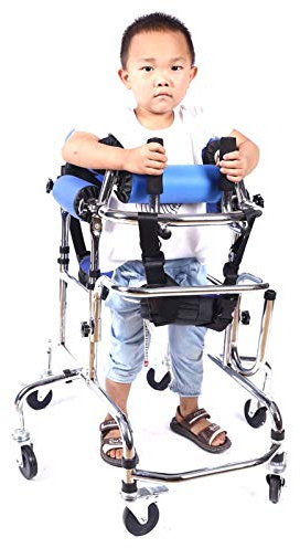 Joyfitness Gehhilfen Für Behinderte Menschen, Tragbarer Ständer-Gehhilfe Für Kinder Zerebralparese-Rehabilitation Rehabilitationstraining Leichter Aluminiumrollator Mit Höhenverstellbarem Sitz