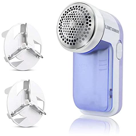 Larger Sized Electric Lint Bobble Remover and Fabric Shaver GC20010 with Free Extra Blade and More Powerful, Multi-Use De Fluffer and De Bobbler Machine for Clothes and More