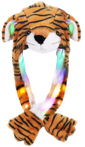 Arcimatto Animal Hat Plush Tiger Dress Up Cosplay Party Christmas Holiday Cute Cap for Kids Adults (Brown Tiger)