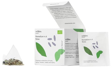 Wilden Herbals Remedium n.6 Relax - Té de Hierbas para Relajarse y Descansar - Mezcla Intensa de Pasiflora, Tomillo y Lavanda - 10 Bolsitas